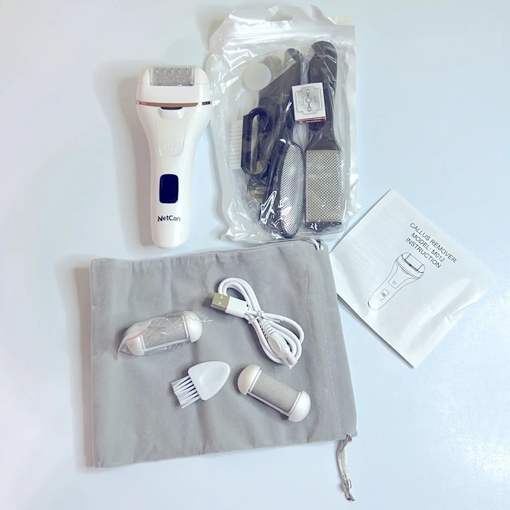 White Rechargeable Cordless Callus Remover Large Kit